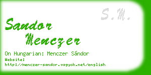 sandor menczer business card